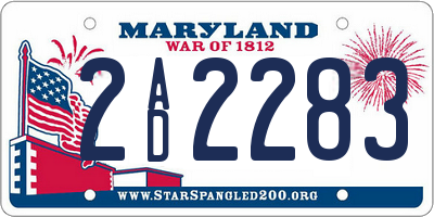 MD license plate 2AD2283