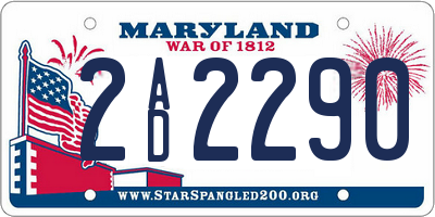 MD license plate 2AD2290