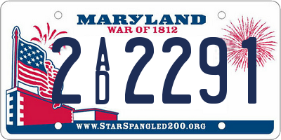 MD license plate 2AD2291