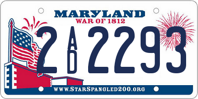 MD license plate 2AD2293