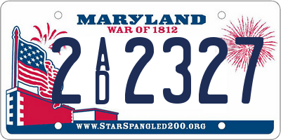 MD license plate 2AD2327