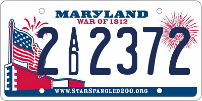 MD license plate 2AD2372