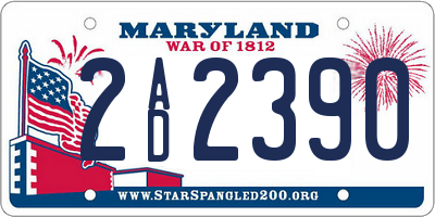 MD license plate 2AD2390