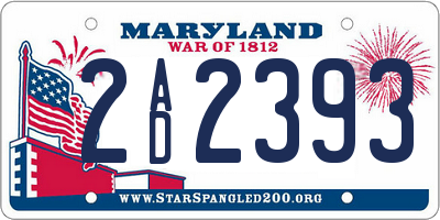 MD license plate 2AD2393