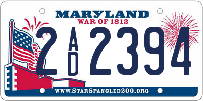 MD license plate 2AD2394