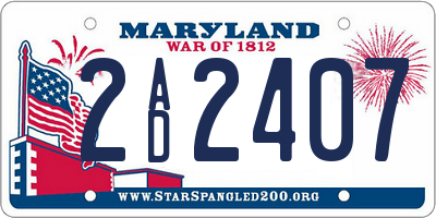 MD license plate 2AD2407