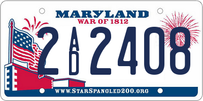 MD license plate 2AD2408