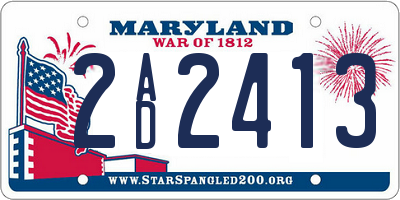 MD license plate 2AD2413
