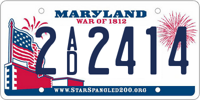 MD license plate 2AD2414