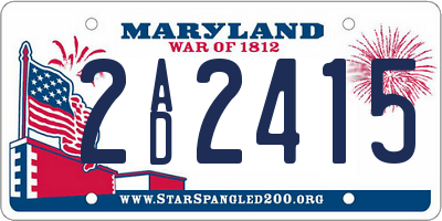 MD license plate 2AD2415