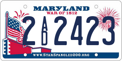 MD license plate 2AD2423
