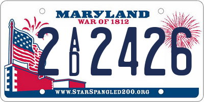 MD license plate 2AD2426
