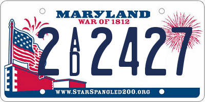 MD license plate 2AD2427
