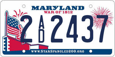 MD license plate 2AD2437
