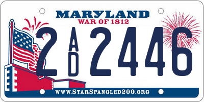 MD license plate 2AD2446