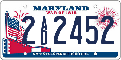 MD license plate 2AD2452