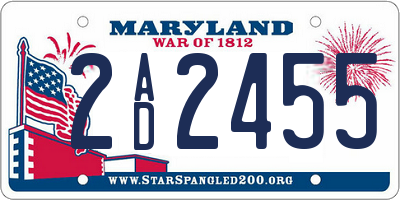 MD license plate 2AD2455