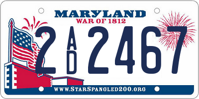 MD license plate 2AD2467