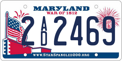 MD license plate 2AD2469