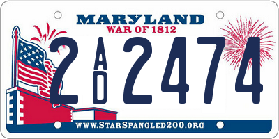 MD license plate 2AD2474