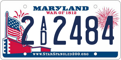 MD license plate 2AD2484