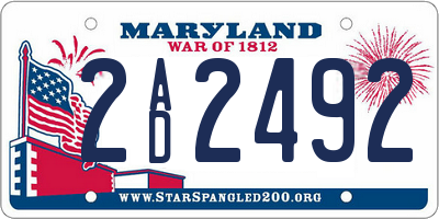 MD license plate 2AD2492