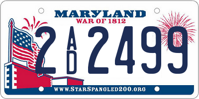 MD license plate 2AD2499
