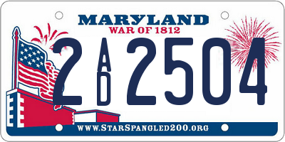 MD license plate 2AD2504