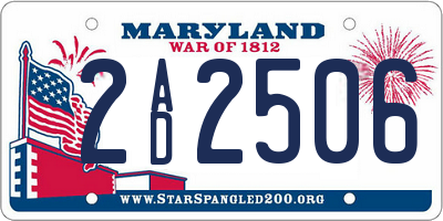 MD license plate 2AD2506