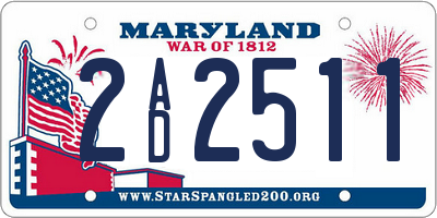 MD license plate 2AD2511