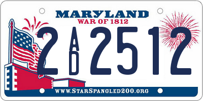 MD license plate 2AD2512