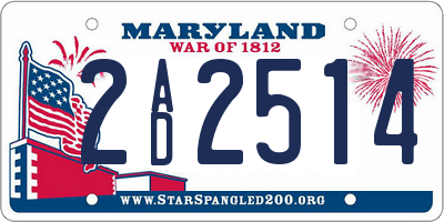 MD license plate 2AD2514