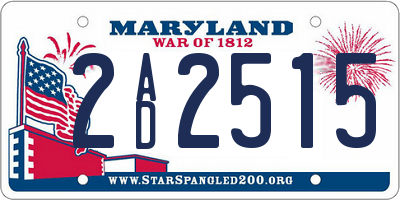 MD license plate 2AD2515