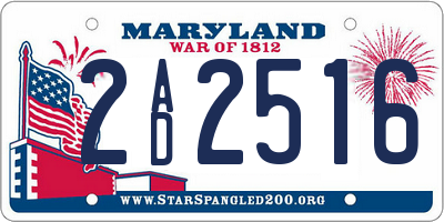 MD license plate 2AD2516