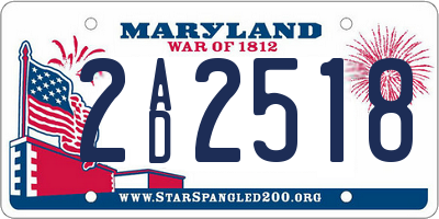 MD license plate 2AD2518