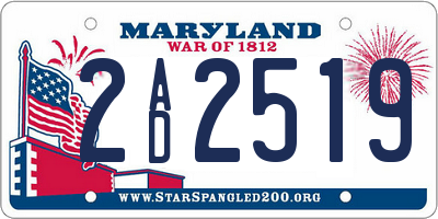 MD license plate 2AD2519