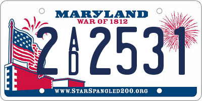 MD license plate 2AD2531