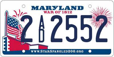 MD license plate 2AD2552