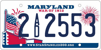 MD license plate 2AD2553
