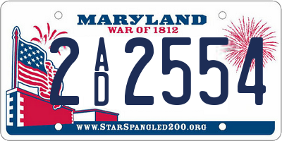 MD license plate 2AD2554