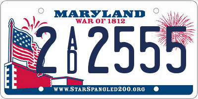 MD license plate 2AD2555