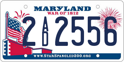 MD license plate 2AD2556
