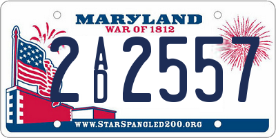 MD license plate 2AD2557