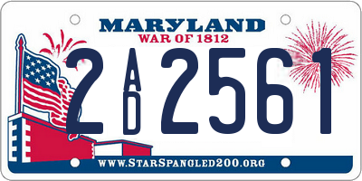 MD license plate 2AD2561