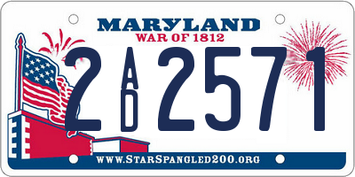 MD license plate 2AD2571