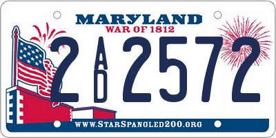 MD license plate 2AD2572