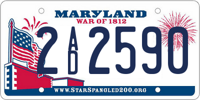 MD license plate 2AD2590