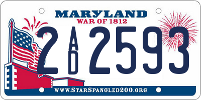 MD license plate 2AD2593