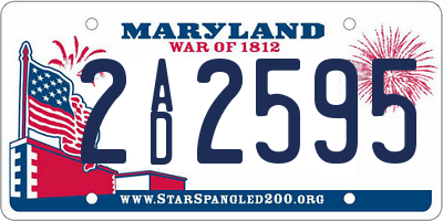 MD license plate 2AD2595
