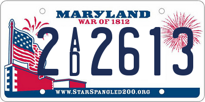 MD license plate 2AD2613
